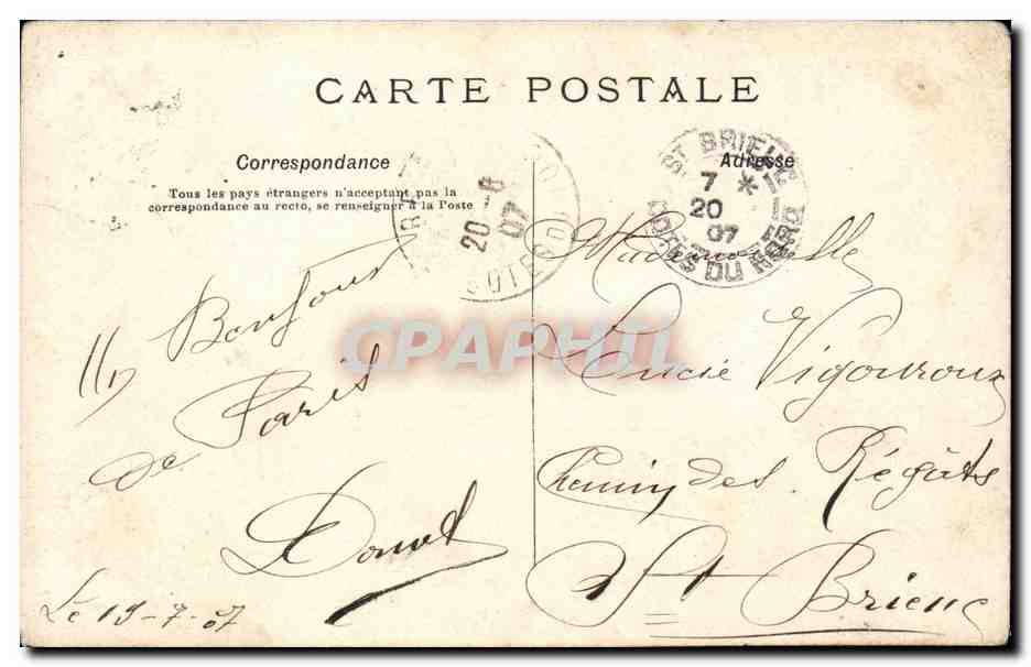 Paris CPA Saint Germain des Pres — Rückseite