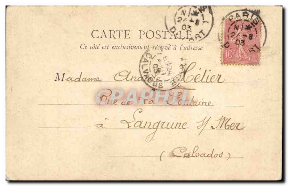 Paris CPA Le Pantheon — Rückseite