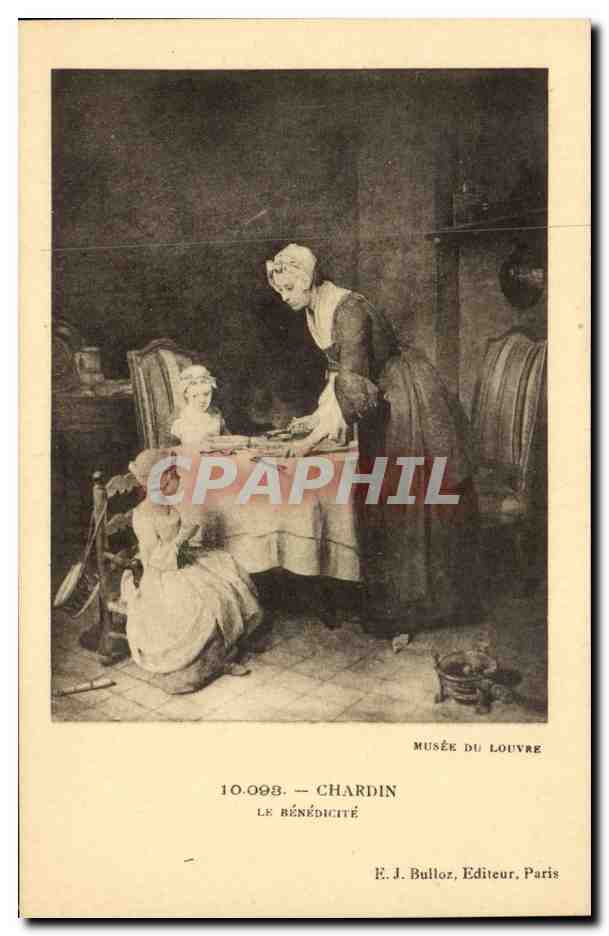 CPA Fantaisie Femme Cahrdin Le benedicite Musee du Louvre Paris 