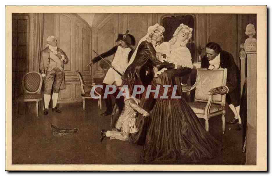 CPA Musee Grevin Famille royale apprenant le massacre de la princesse de Lamballe