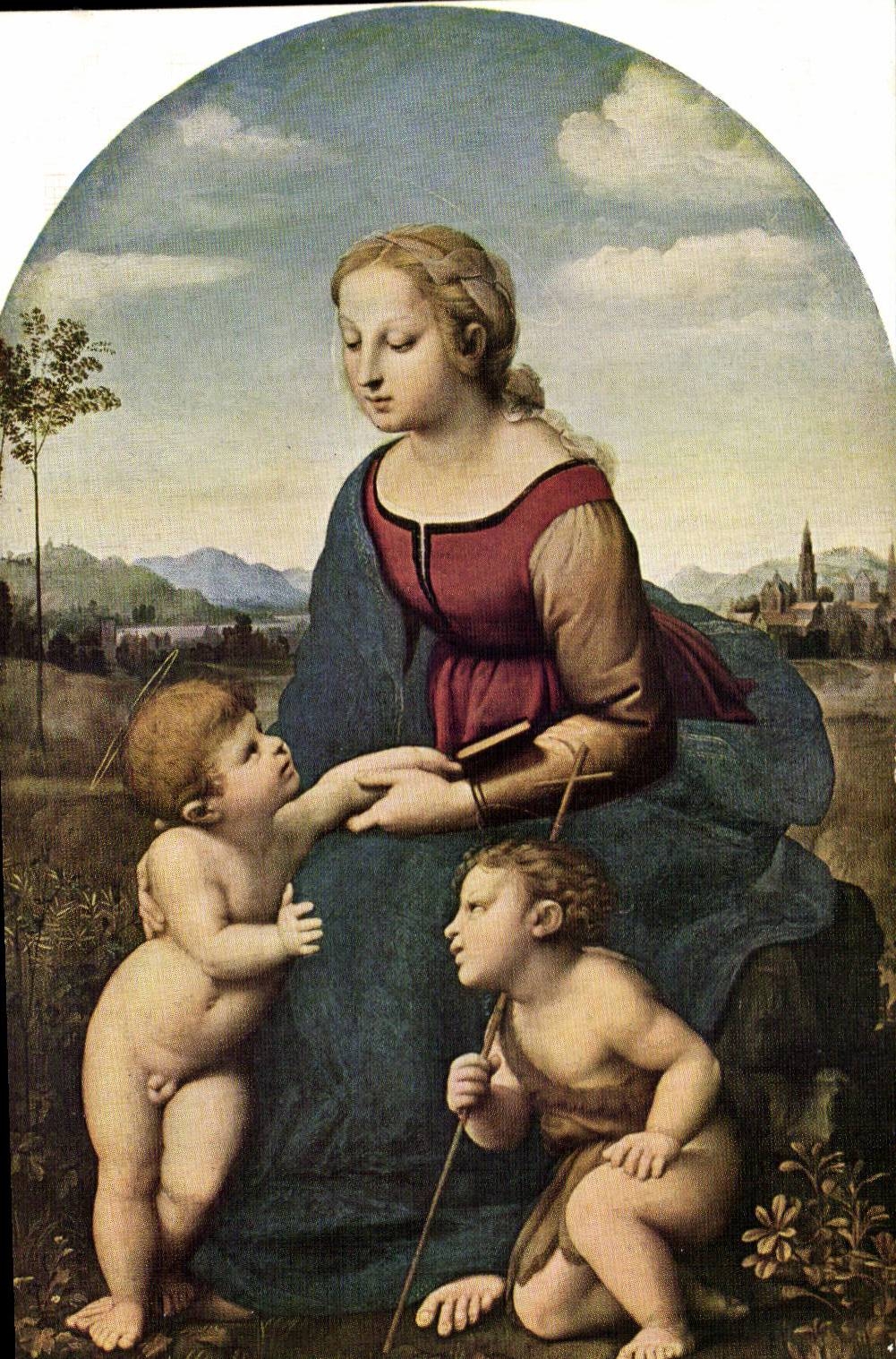 CPA Musee du Louvre Paris Santi la vierge dite La Belle jardiniere