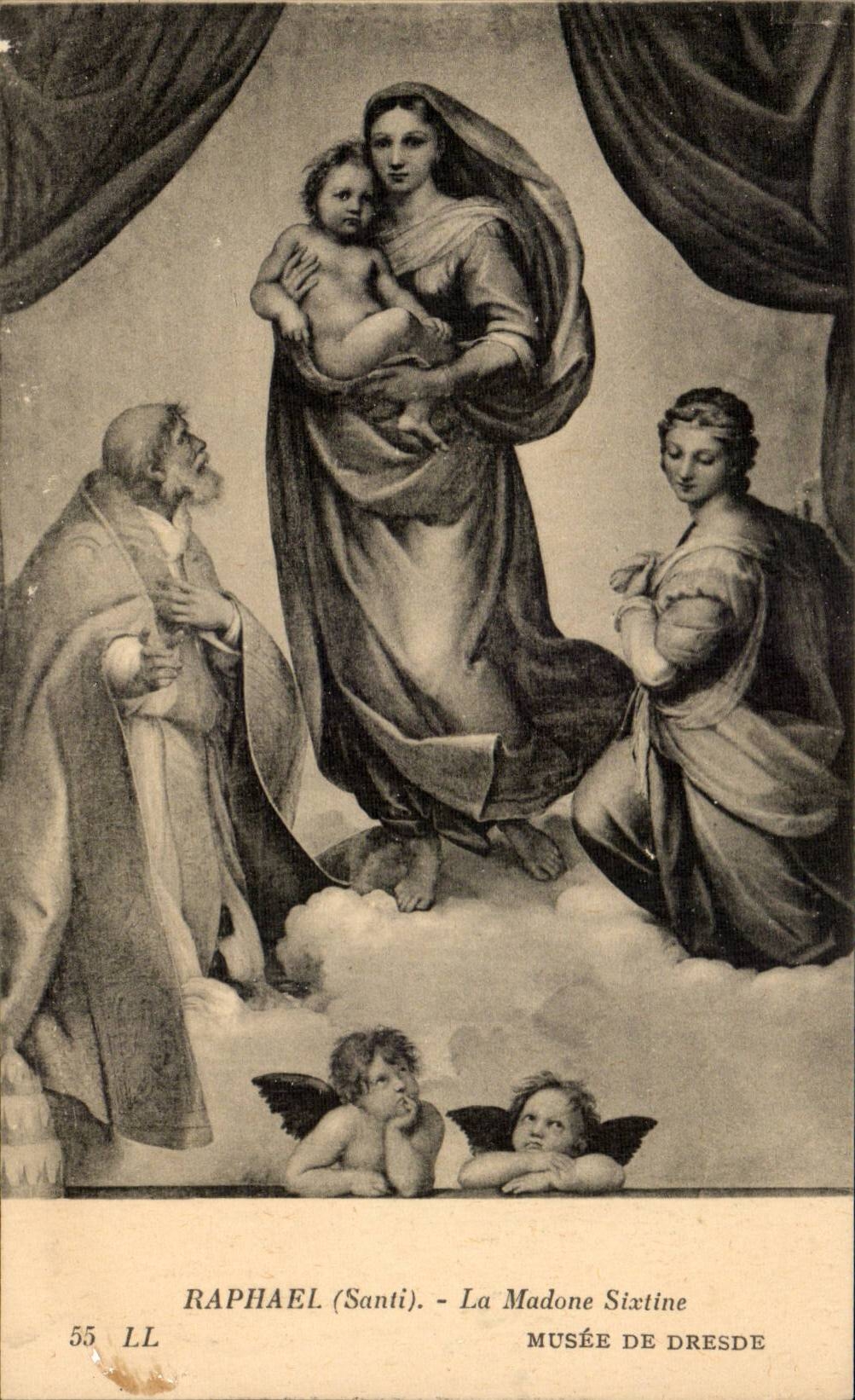 CPA Musee de Dresde Raphael La madone Sixtine 