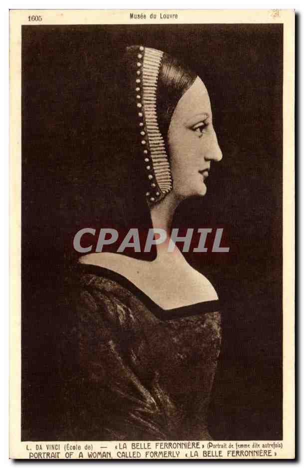 CPA Musee du Louvre paris Da Vinci La belle ferronniere