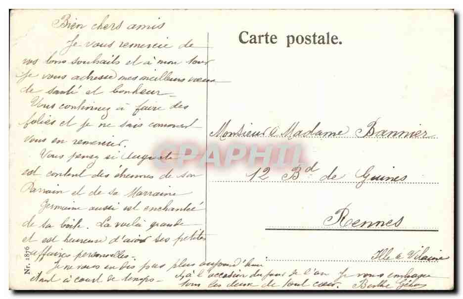 CPA Fantaisie Femme Enfant — Rückseite