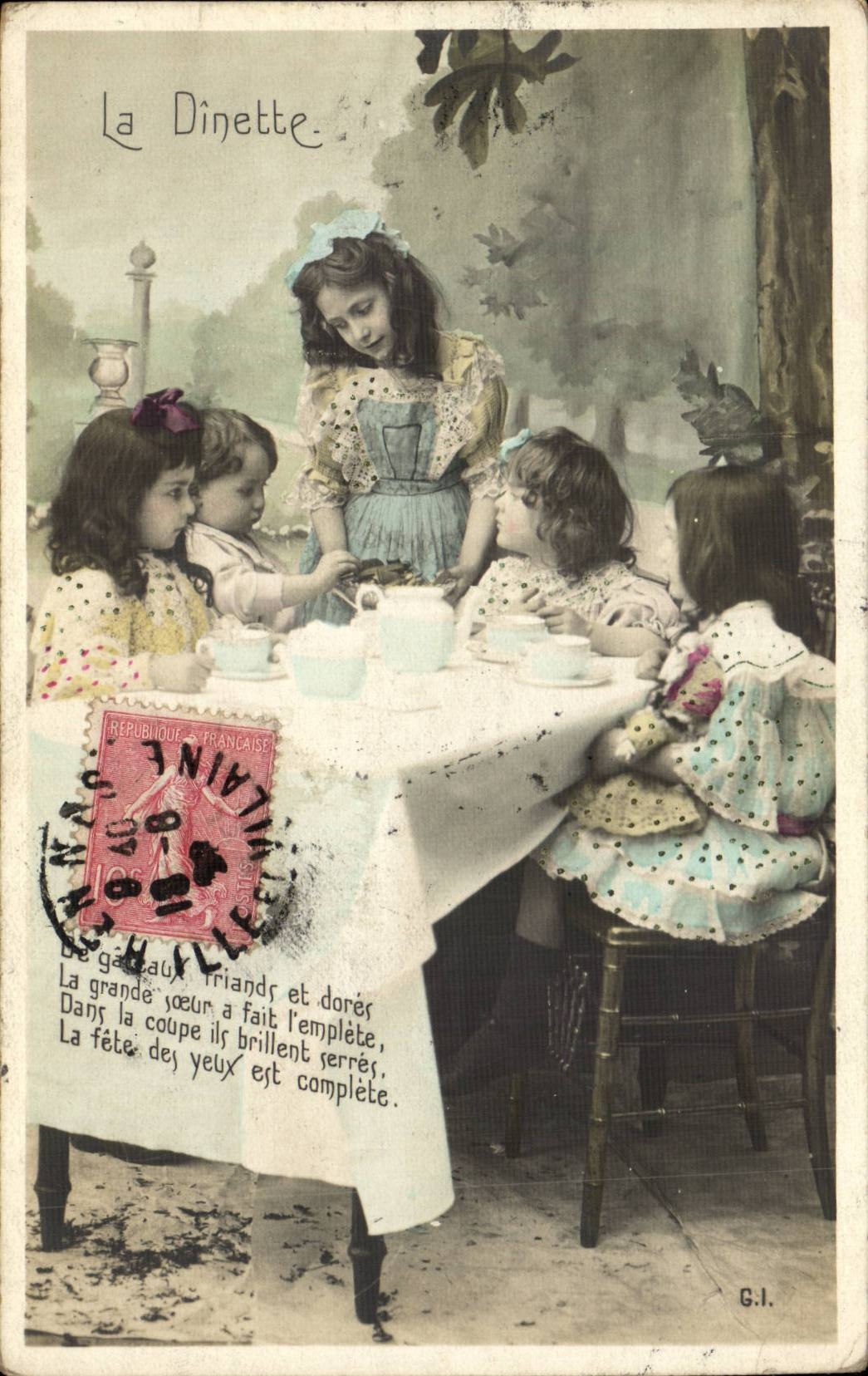 CPA Fantaisie Enfants La dinette