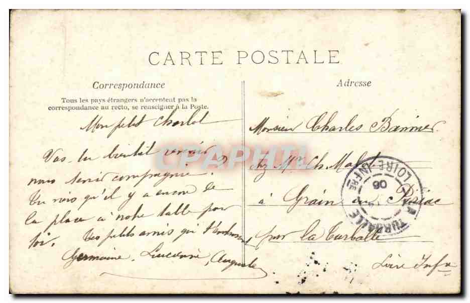 CPA Fantaisie Enfants La dinette — Verso