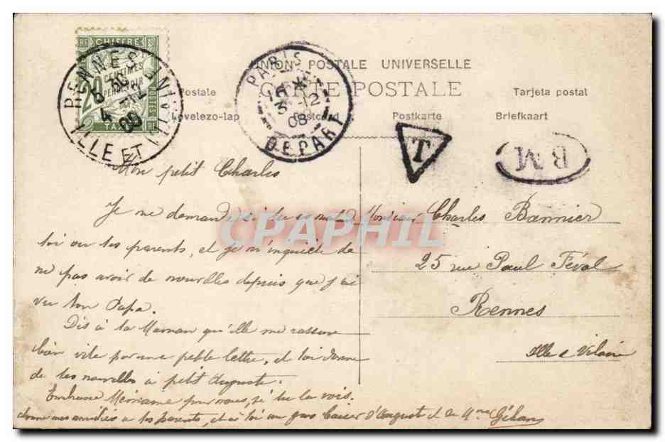 CPA FAntaisie Enfant et sa pipe ( tabac tobacco ) — Rückseite