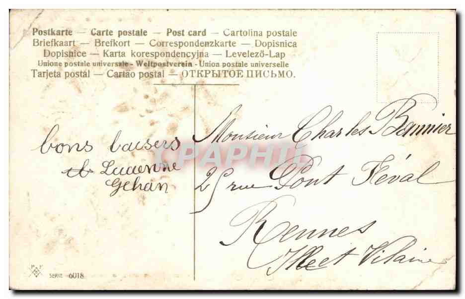 CPA FAntaisie Fleurs ( en relief ) — Rückseite