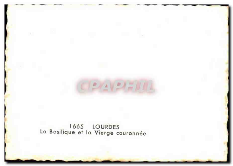 CPSM Lourdes La basilique et la vierge couronnee — Verso
