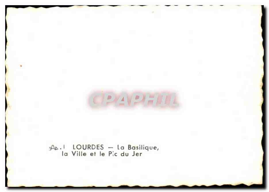 CPSM Lourdes la basilique la ville et le pic du Jer — Verso