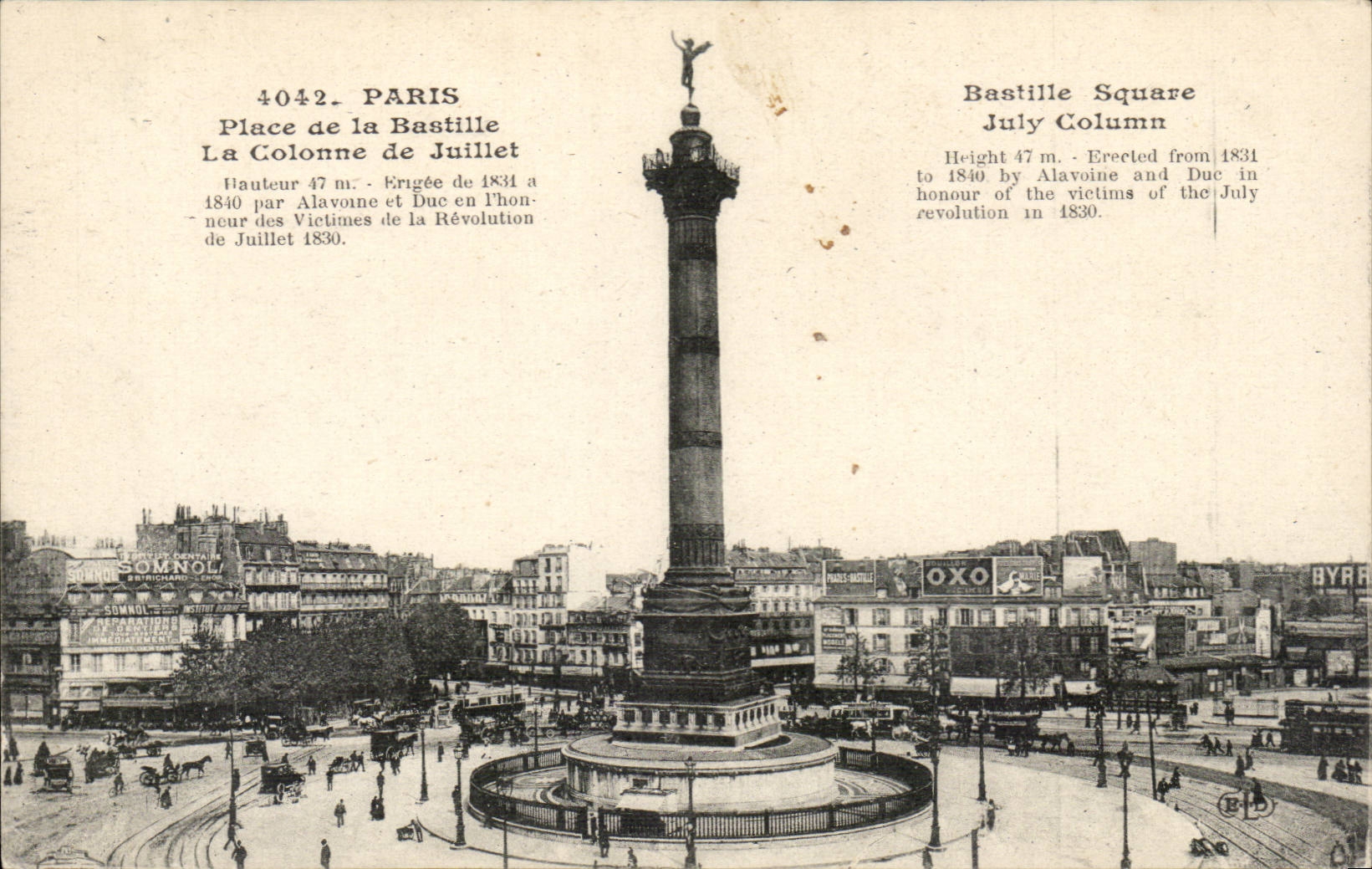 Paris CPA Place de la Bastille La colonne de Juillet