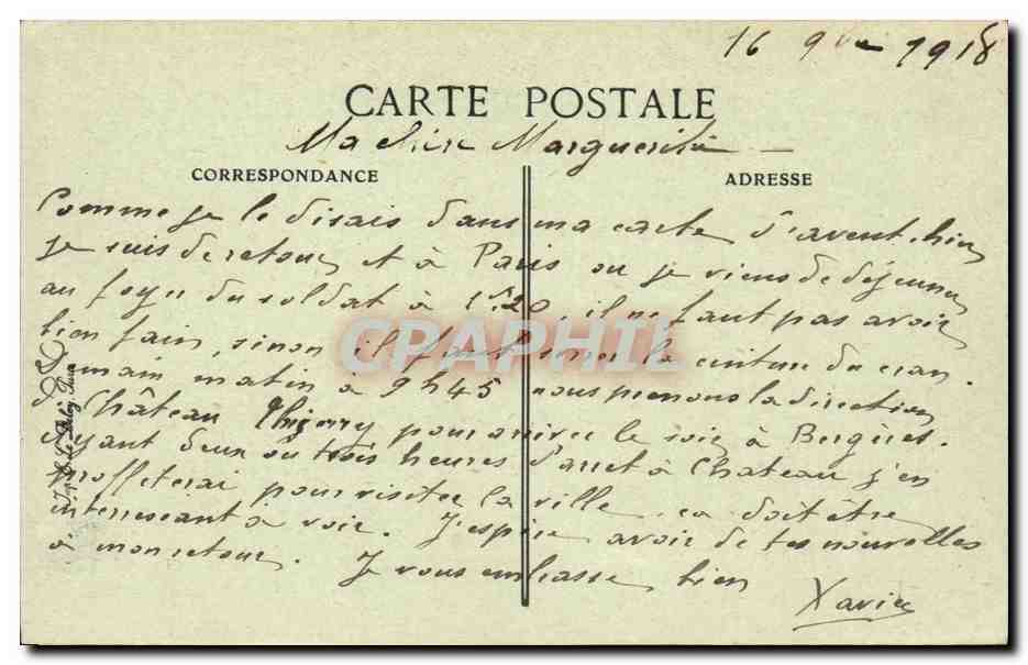 Paris CPA Place de la Bastille La colonne de Juillet — Rückseite