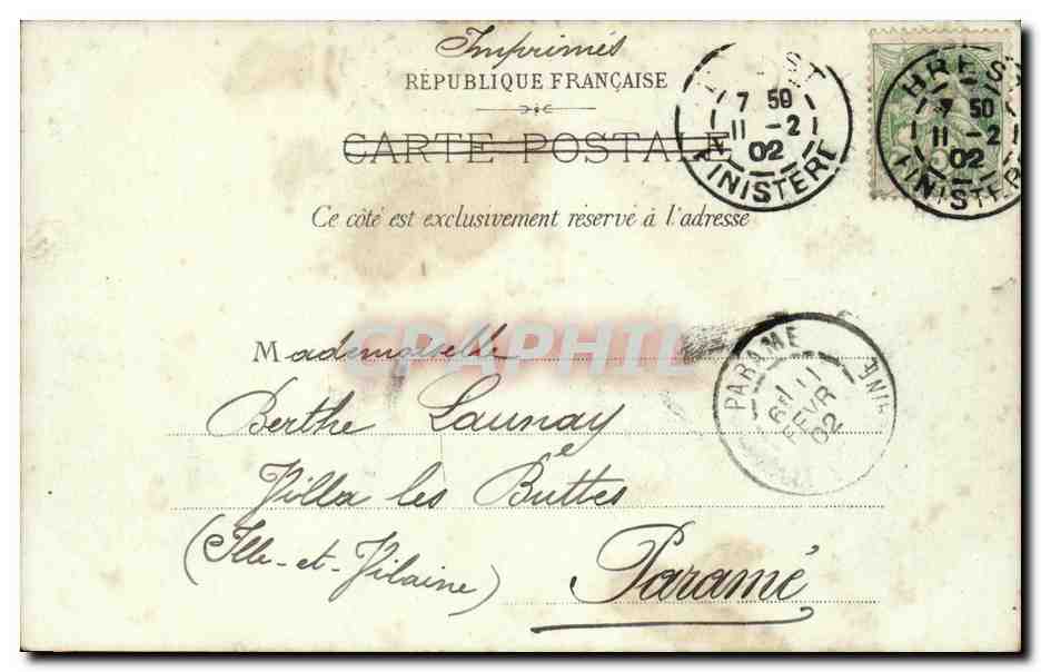 Paris CPA La Sainte Chapelle et le palais de justice — Verso