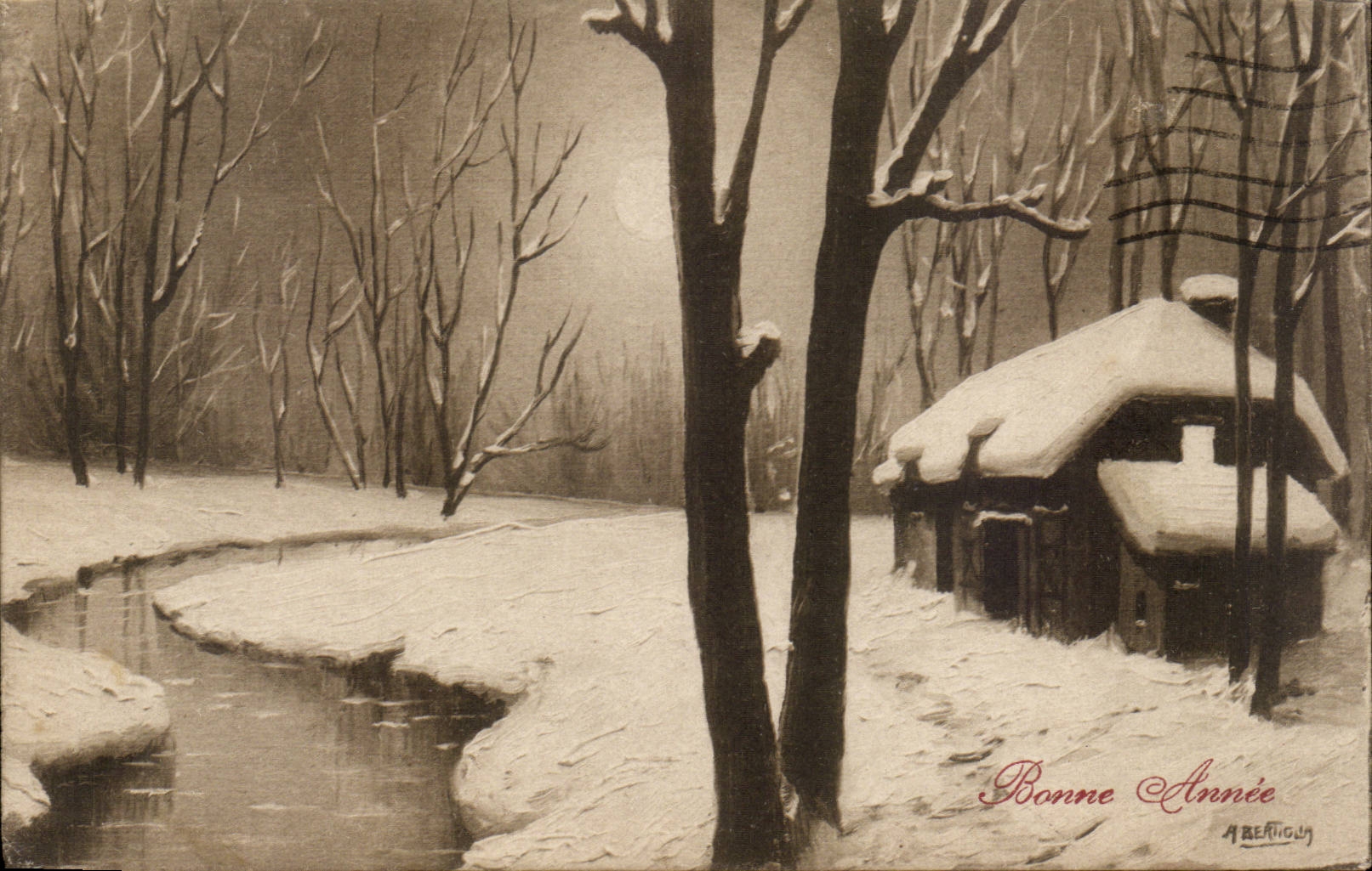 CPA Fantaisie Paysage sous la neige