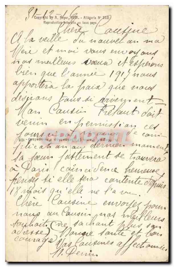 CPA Fantaisie Bonne annee La source de l'or — Rückseite