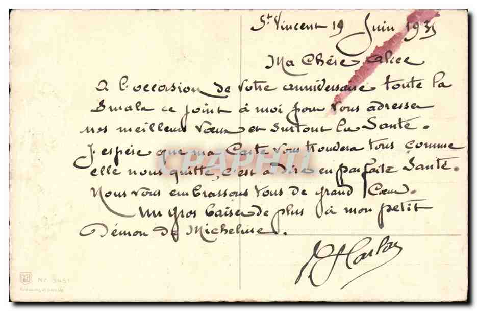 CPA Fantaisie Fleurs — Verso