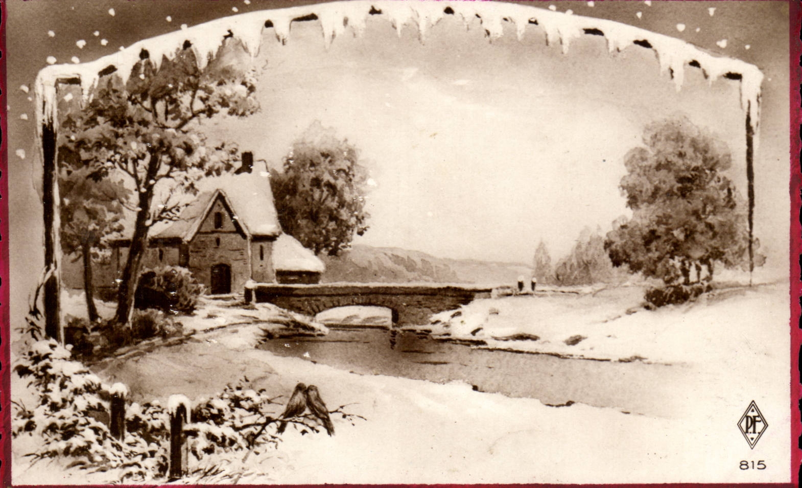 CPA Fantaisie Paysage sous la neige