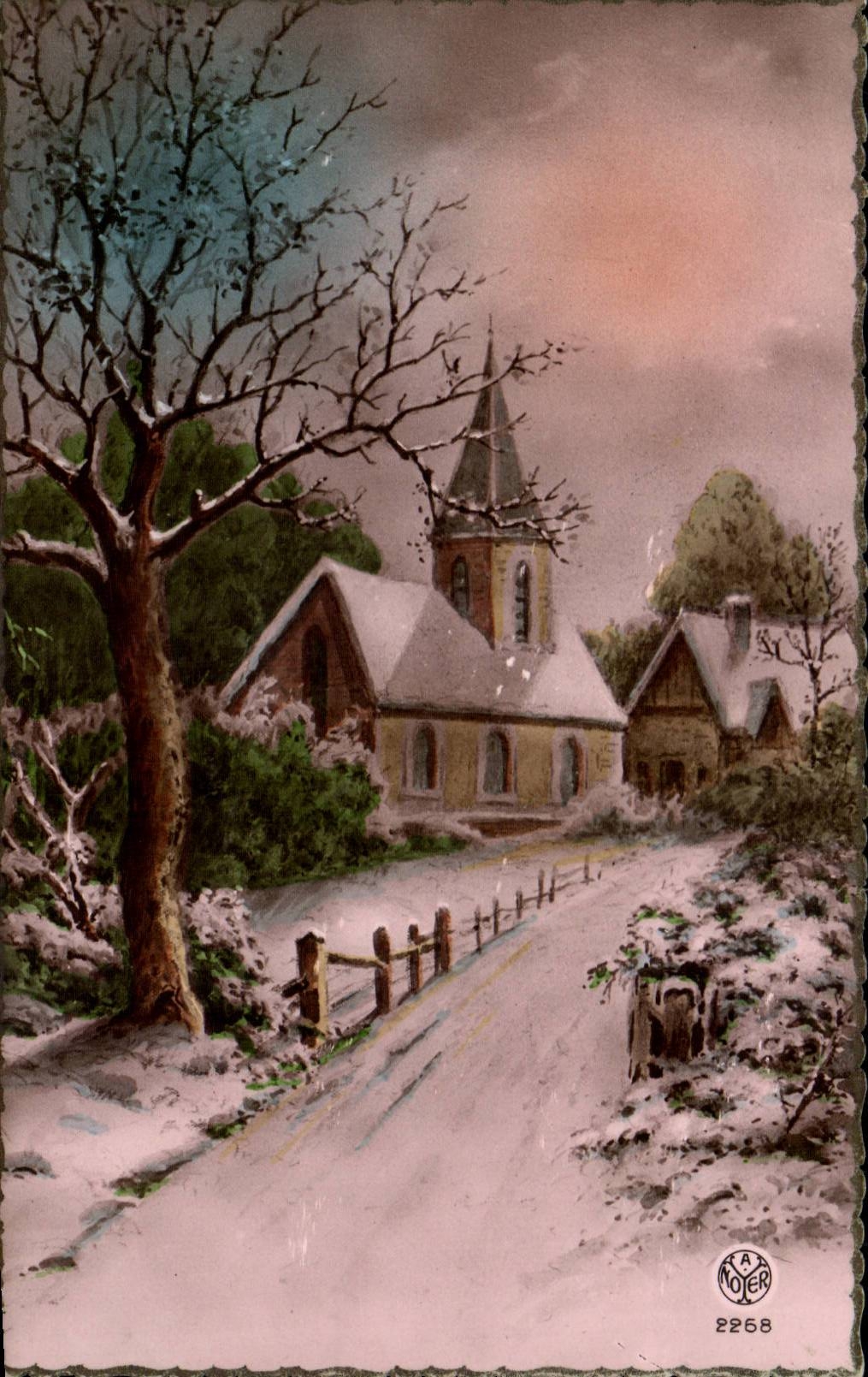 CPA Fantaisie Paysage sous la neige