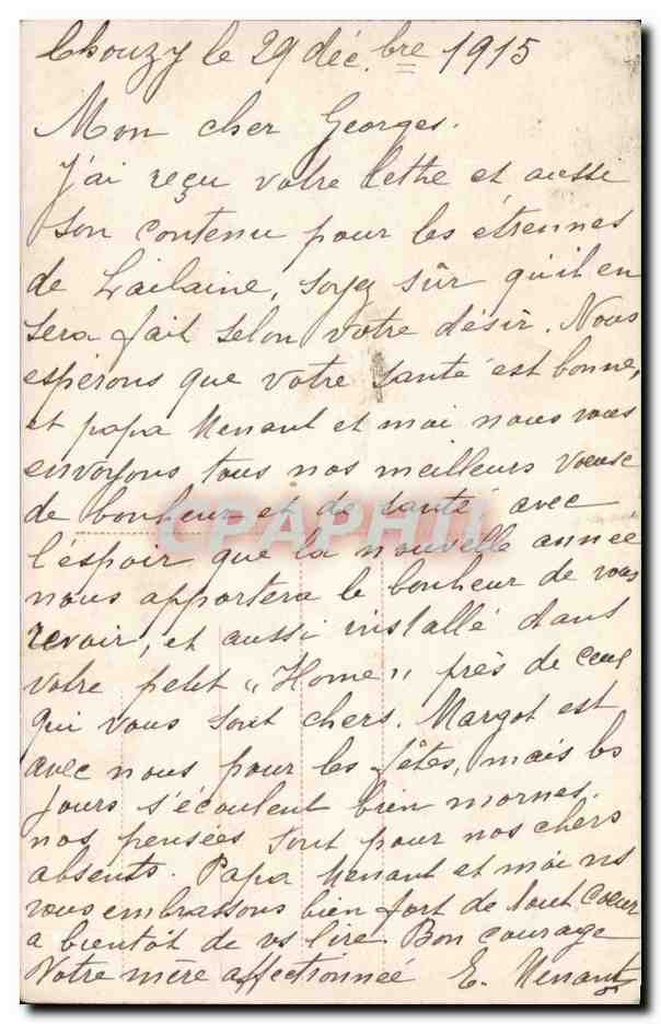CPA Fantaisie Avion Aeroplane Bonne annee — Verso