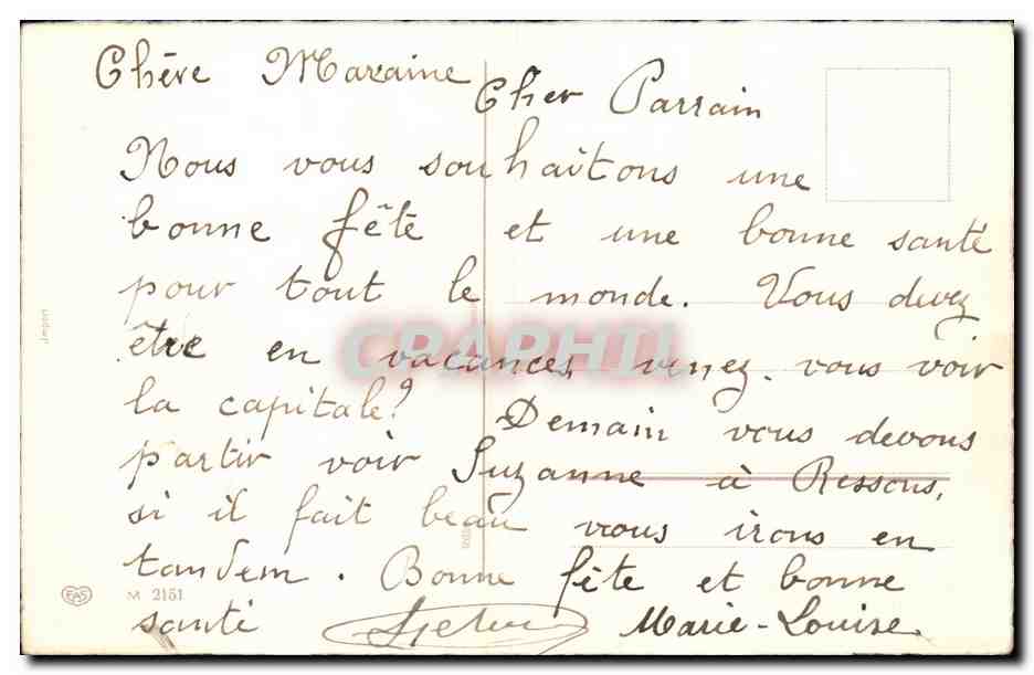 CPA Fantaisie Fleurs Bonne fete — Rückseite