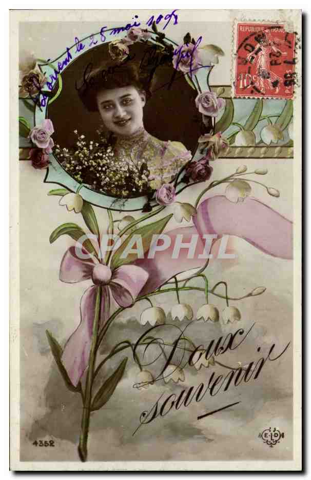 Jeune femme — portrait encadré — éditeur E-1-D4, n° 4352
