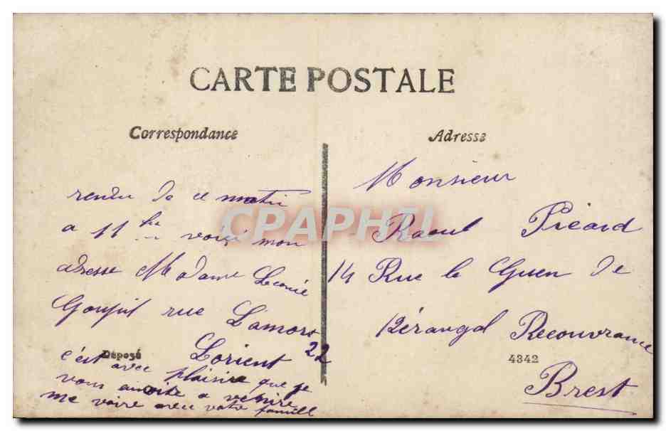 Jeune femme — portrait encadré — éditeur E-1-D4, n° 4352 — Verso