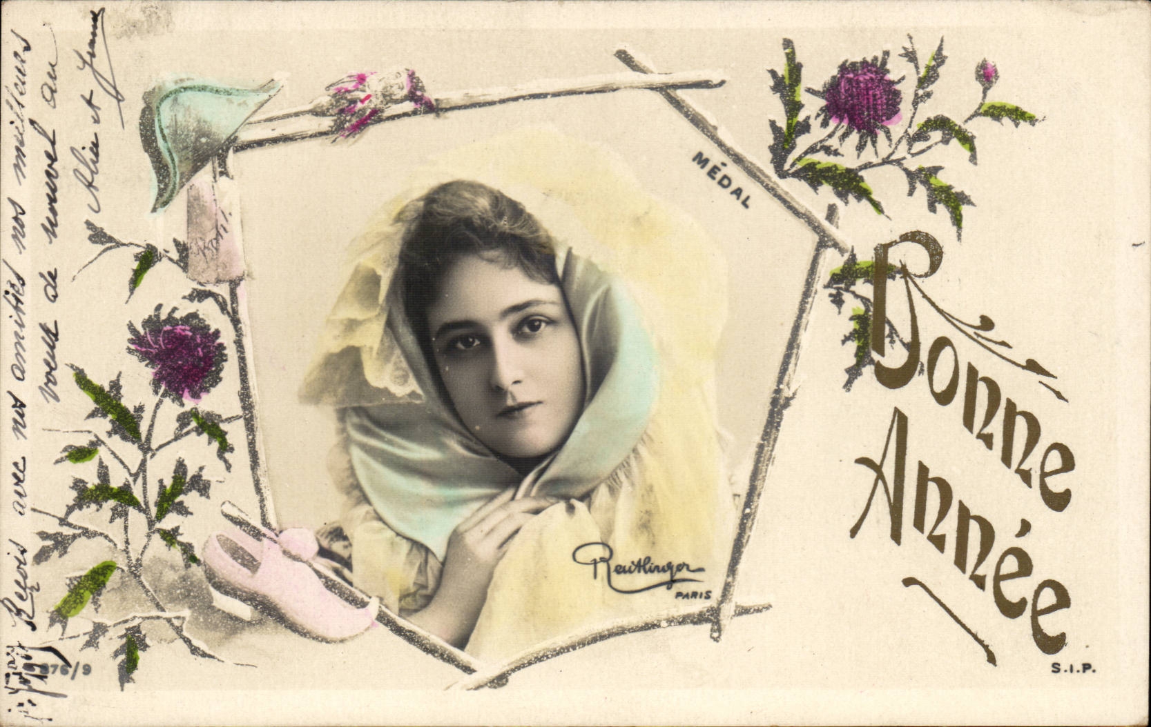CPA Fantaisie Femme Bonne annee