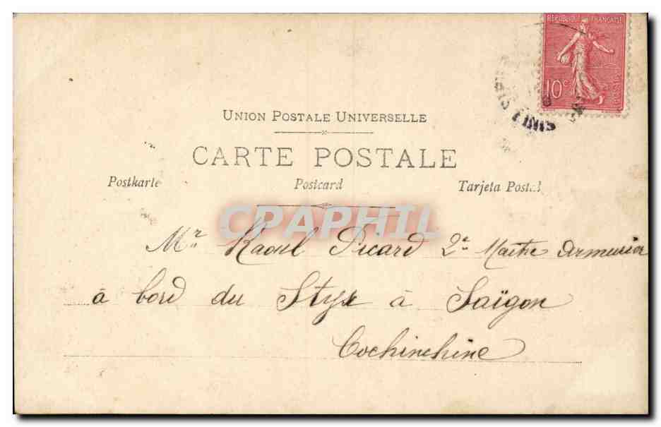 CPA Fantaisie Femme Bonne annee — Rückseite