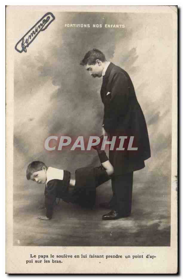 CPA Fantaisie Homme et enfant Garcon