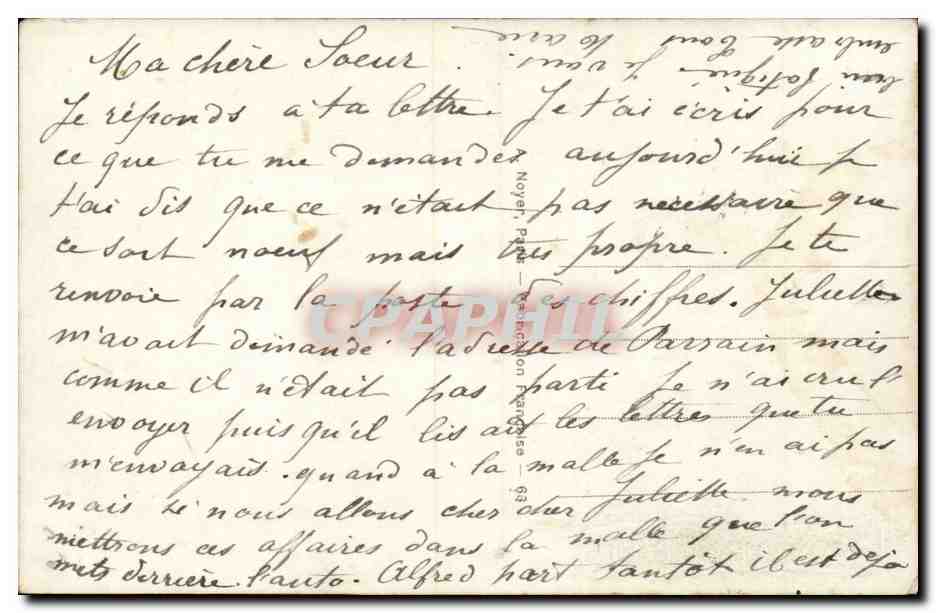 CPA Fantaisie Femme — Rückseite
