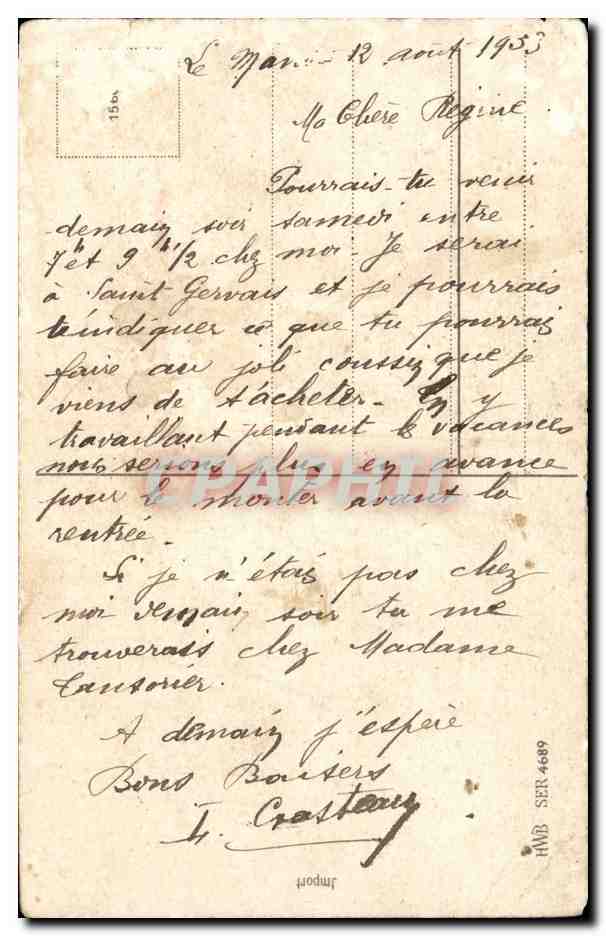 CPA Fantaisie Fleurs Rose — Rückseite