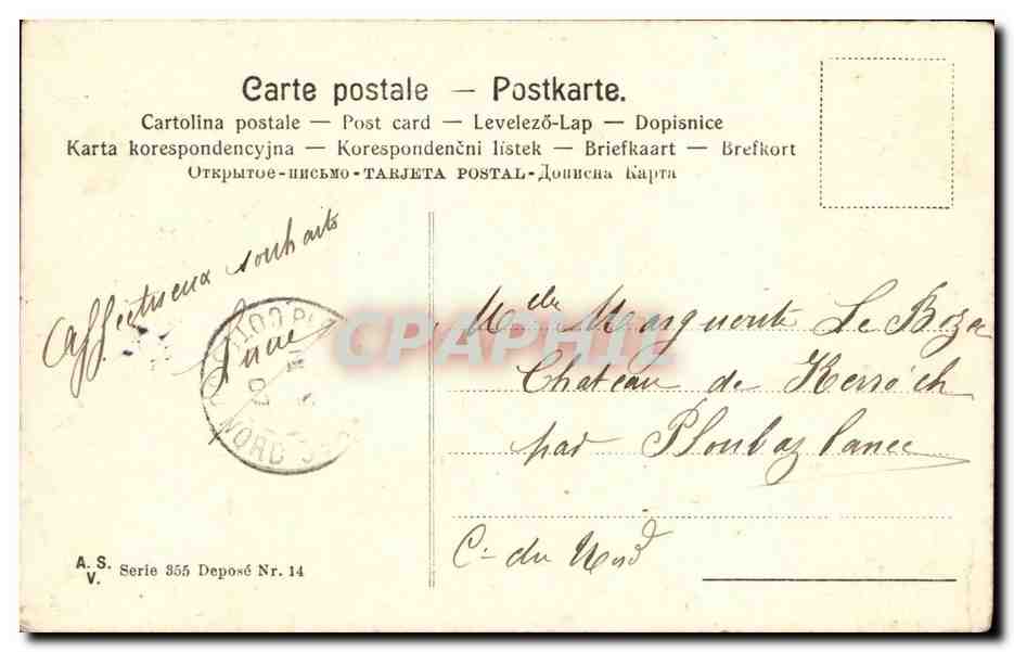 CPA Fantaisie fleurs Bonne annee — Rückseite