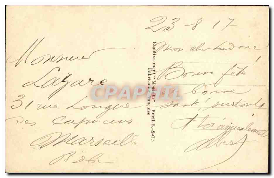 CPA Fantaisie Enfant Garcon — Rückseite