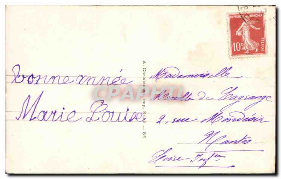 Sainte Marie und das Kind Jesus — Frohe Weihnachten — A. Christophe, impr. Ralli - 85 — Rückseite