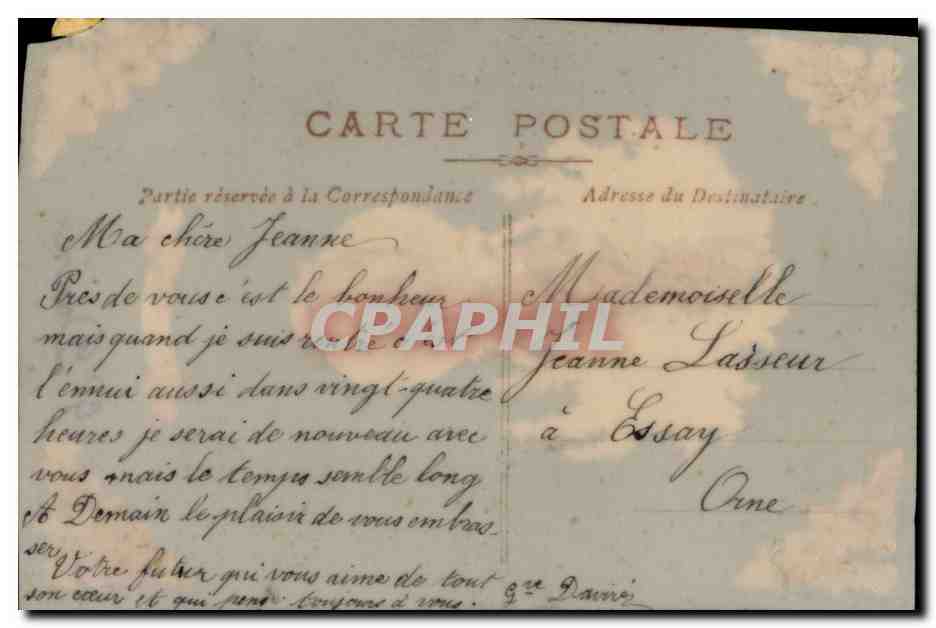 CPA Fantaisie Fleur ( en relief ) — Achterkant