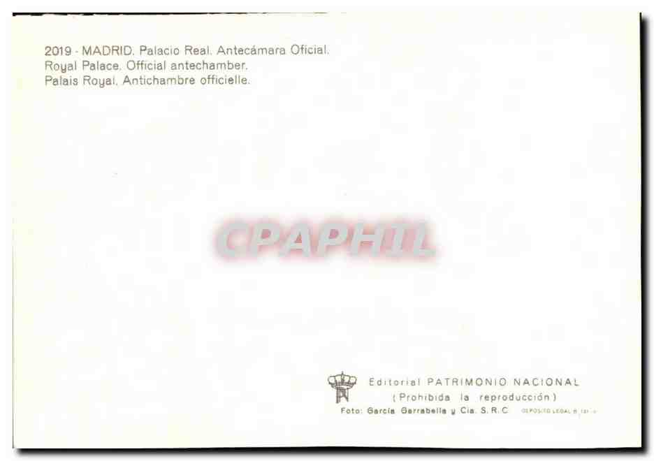 Palacio Real. Antecámara Oficial — Madrid — Editorial PATRIMONIO NACIONAL — Back