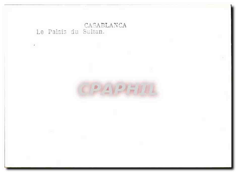 CPSM Maroc Casablanca Le palais du sultan — Verso