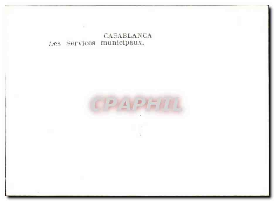 CPSM Maroc Casablanca Les services municipaux — Verso