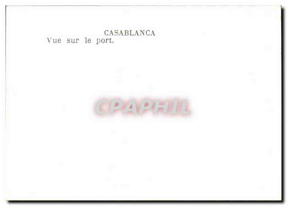 CPSM Maroc Casablanca Vue sur le port — Verso
