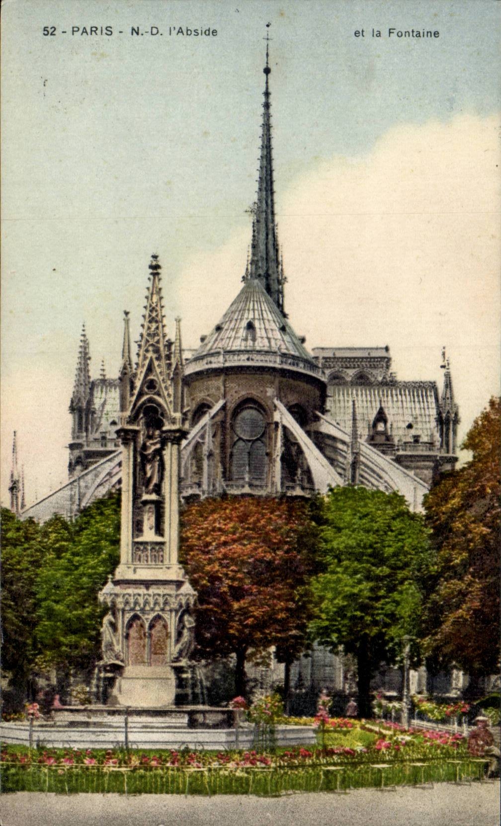 Paris CPA Notre DAme l'abside