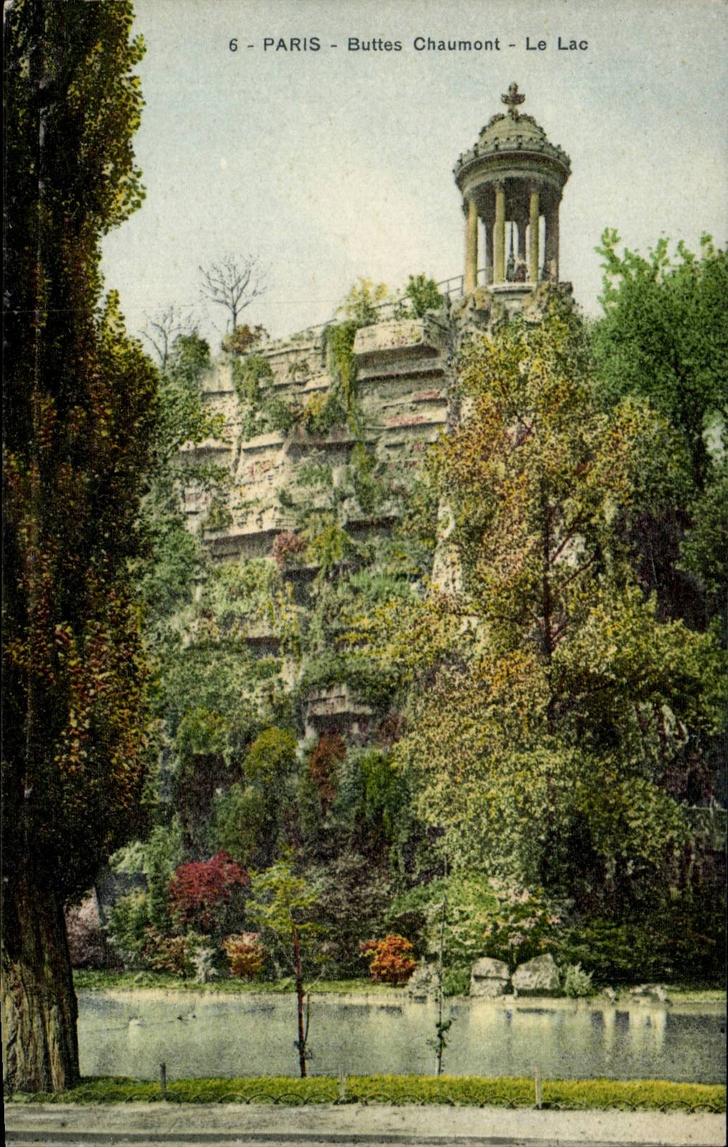 Paris CPA Buttes Cahumont Le lac