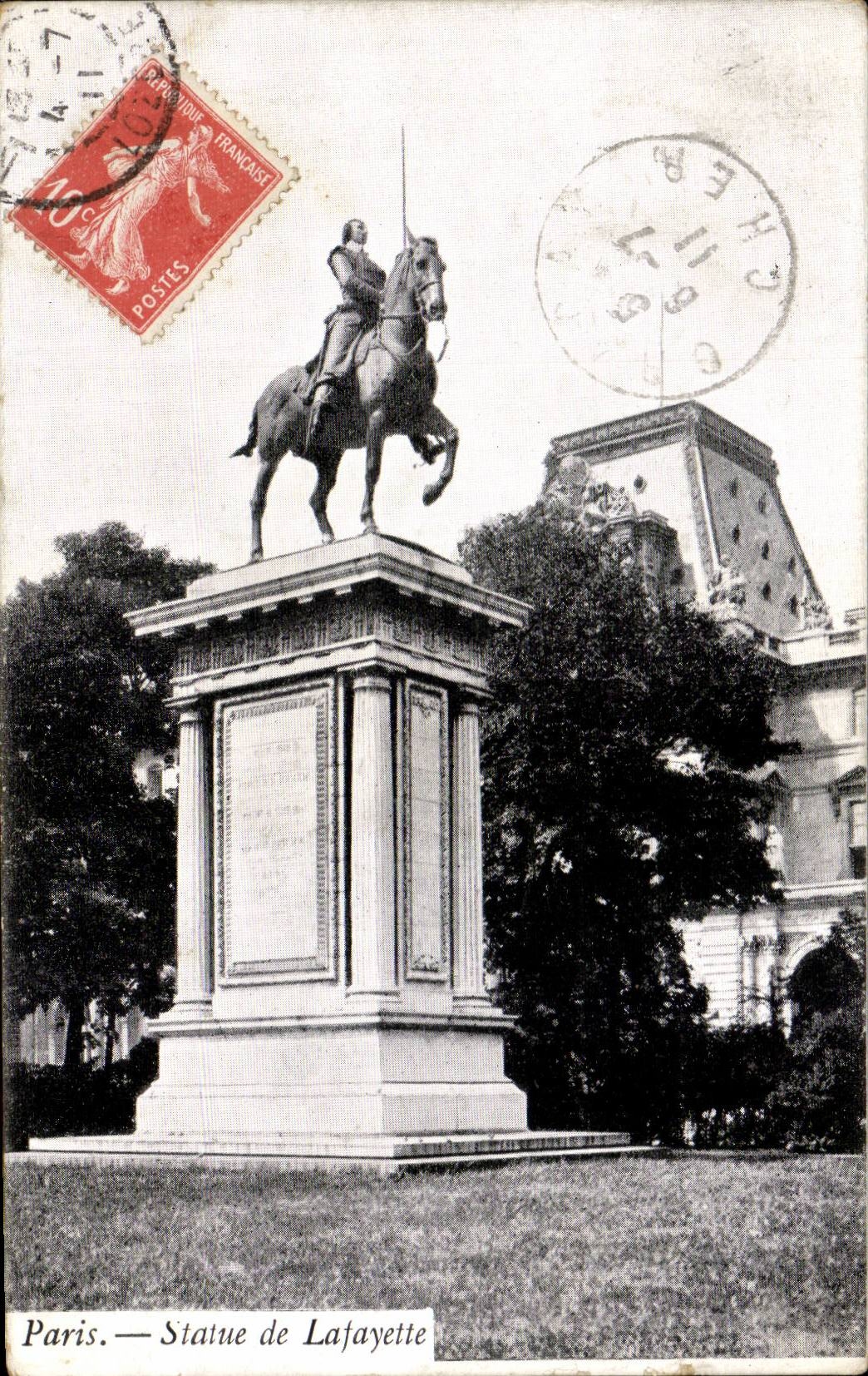 Paris CPA Statue de Lafayette