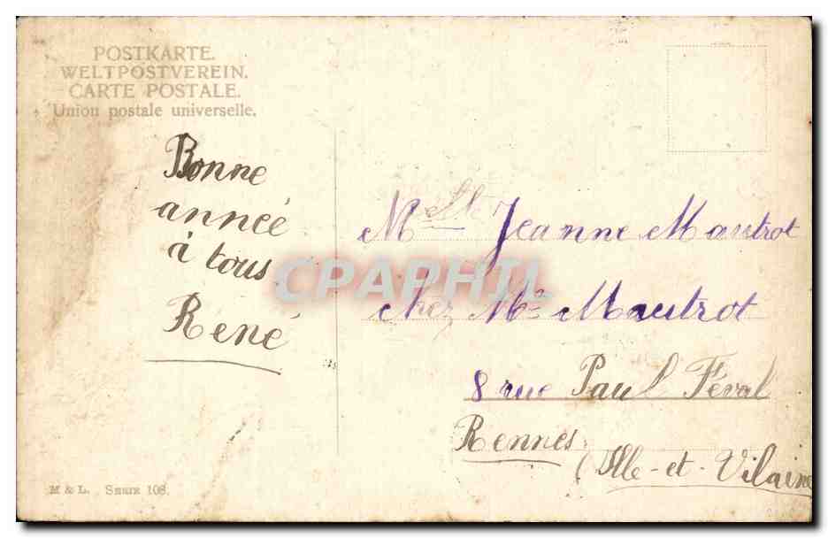 CPA Fantaisie Fleurs — Back