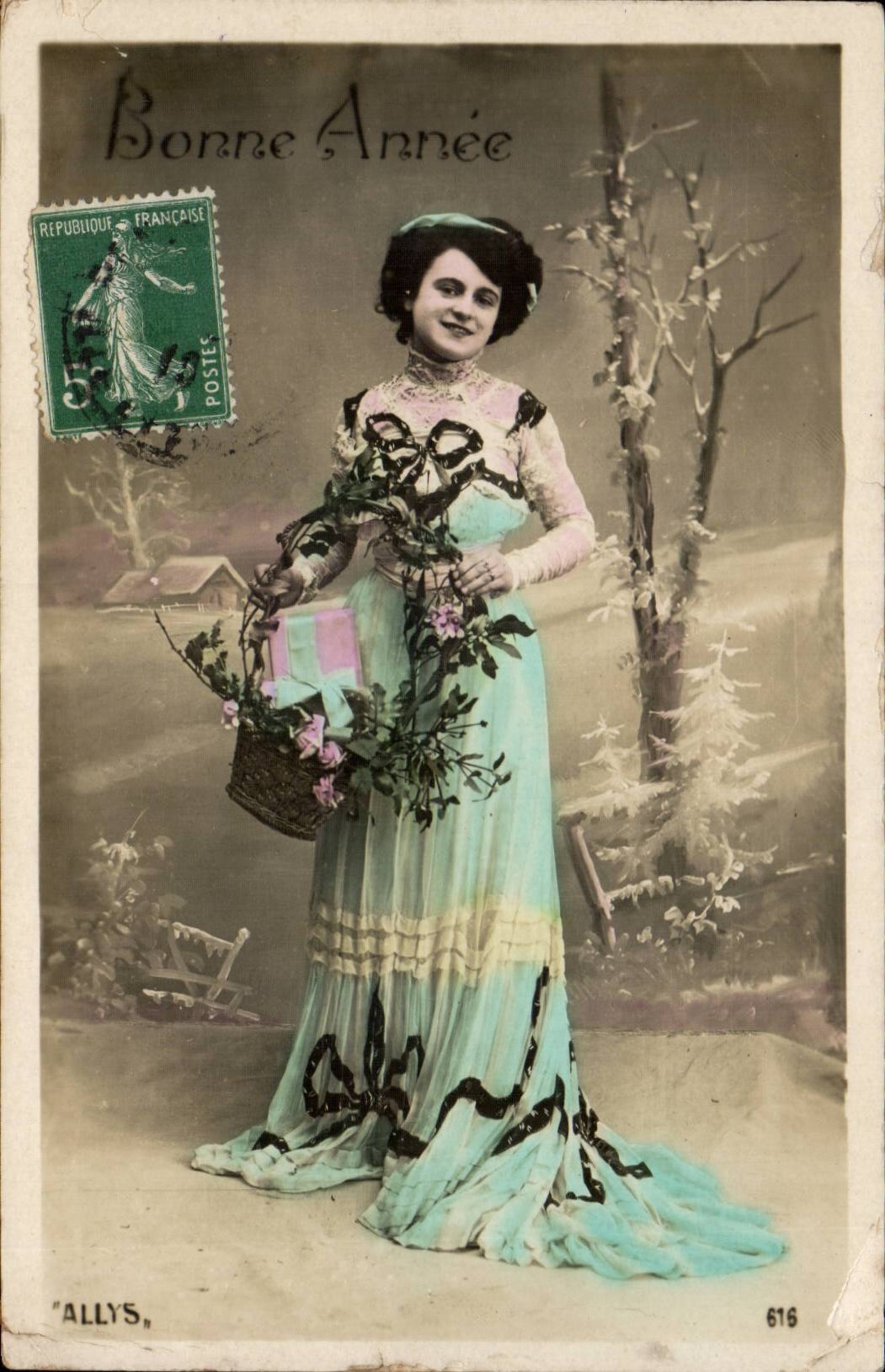 CPA Fantaisie Femme Bonne annee