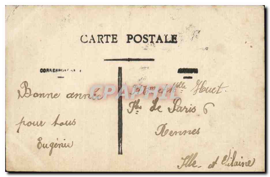 CPA Fantaisie Femme Bonne annee — Rückseite