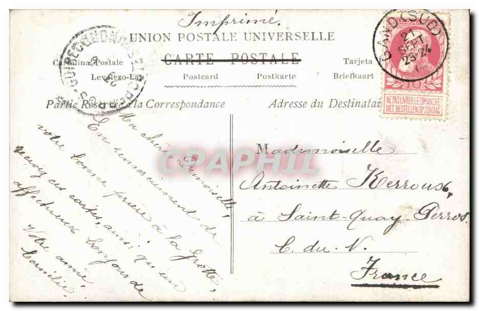 CPA Fantaisie La charite Ane donkey — Rückseite