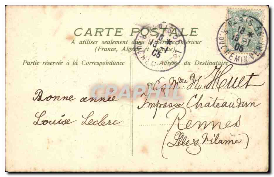 CPA Fantaisie Fleur — Rückseite