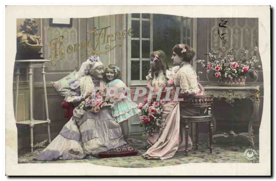 CPA Fantaisie Enfants et grand mere 