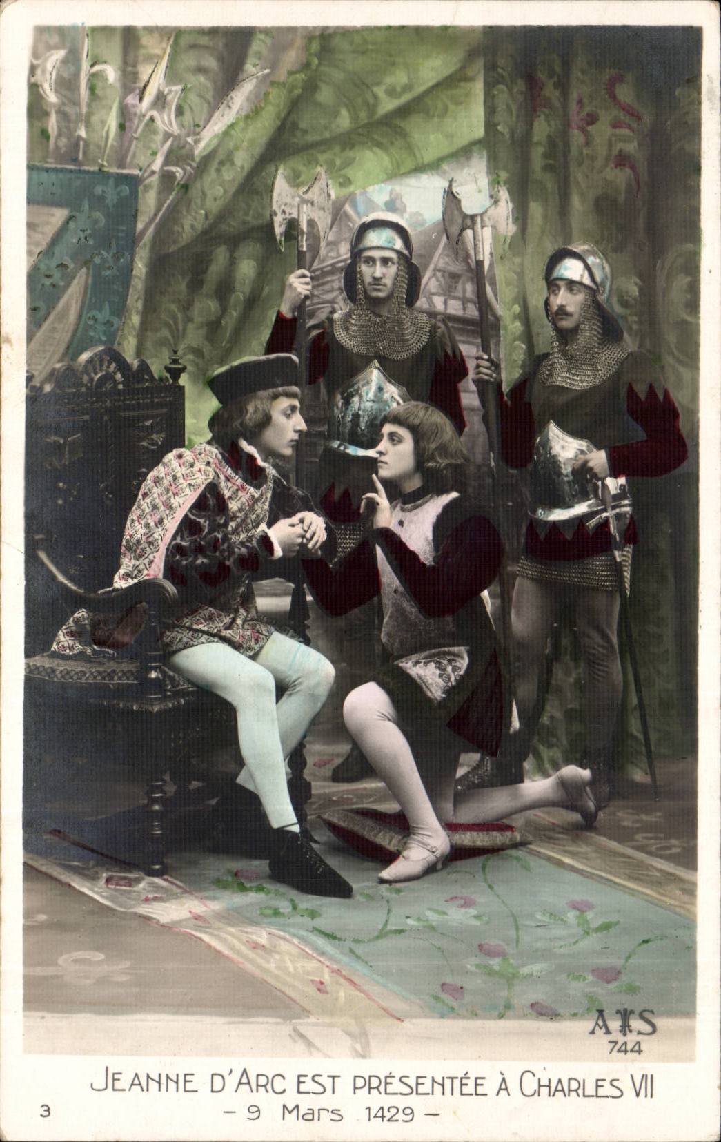 CPA Fantaisie Jeanne d'arc est presentee a Cahrles VII 9 mars 1429