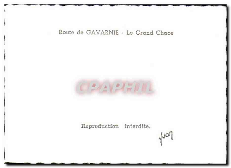 CPSM Route de Gavarnie Le grand chaos — Verso